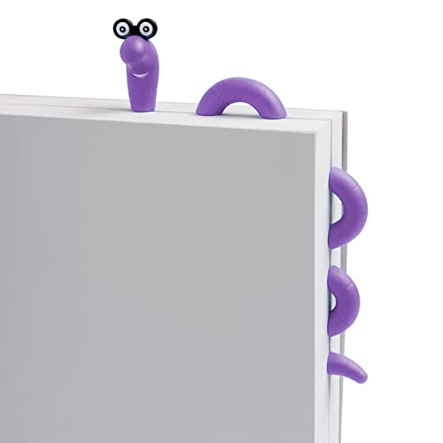 Funny Bookworm Clip Bookmarks for Kids - Purple - color: Purple