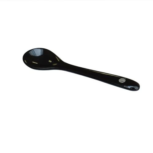 Black 6 pcs Porcelain Egg Spoons Ceramic Spoons 4.7 inch Coffee Dessert Yogurt Tea Milky Tea - style: Black