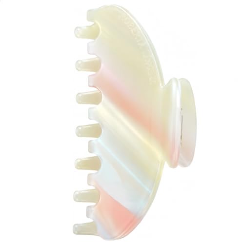 Luxury whitepink Hair Claw Clip Premium Acetate Strong Hold 4 Inch - color: Light white