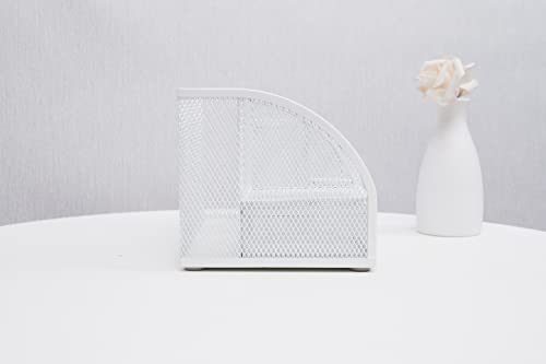 Annova Mesh Desk Organizer Office with 7 Compartments + Drawer/Desk Tidy Candy/Pen Holder/Multifunctional Organizer (White) - color: White