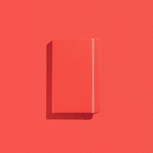 Leather Notebook, Writing Journal, Coral Red - color: Coral Red, size: Large