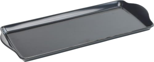 Reston Lloyd Melamine Plastic Tidbit Tray, BPA-Free, Food Safe, Multipurpose Platter Serving Tray, Bathroom/Table Organizer, Charcoal (Pack of 6) - color: Charcoal, size: 14.7" x 6.5" x 0.8" (Pack of 6)