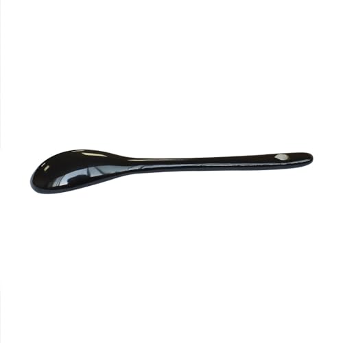 Black 6 pcs Porcelain Egg Spoons Ceramic Spoons 4.7 inch Coffee Dessert Yogurt Tea Milky Tea - style: Black