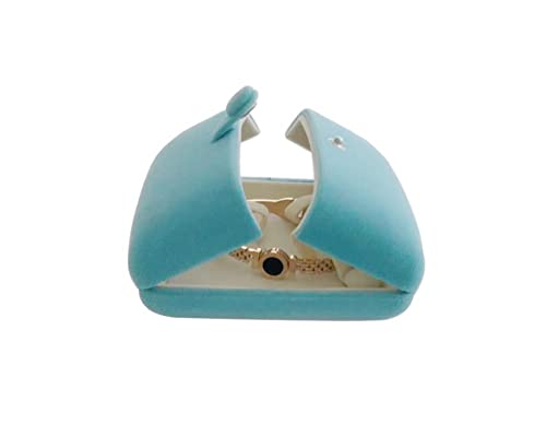 Premium Grade Luxurious Aqua Velvet Jewelry Case for Bracelet Bangle Storage Present Box - color: Bangle Bracelet Case