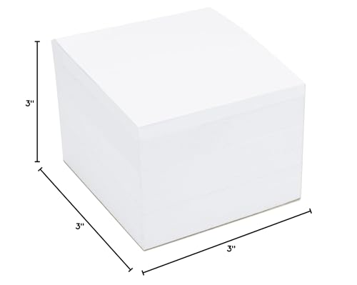 Hygloss Note Paper Cube - 3" Square Non-Sticky Memo Pad - 500 Sheets in White Color - Note Cubes - Perfect for Office & School Supplies - color: White, size: 3" x 3", 500 Sheets