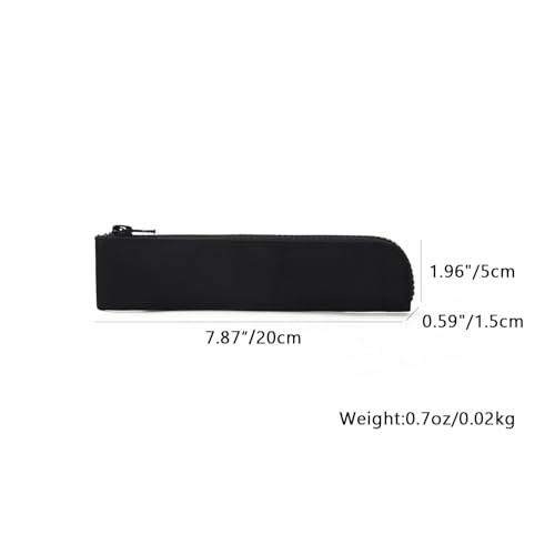 Slim Pencil Case Small Pencil Pouch Pen Case (Black/Oxford) - color: Black