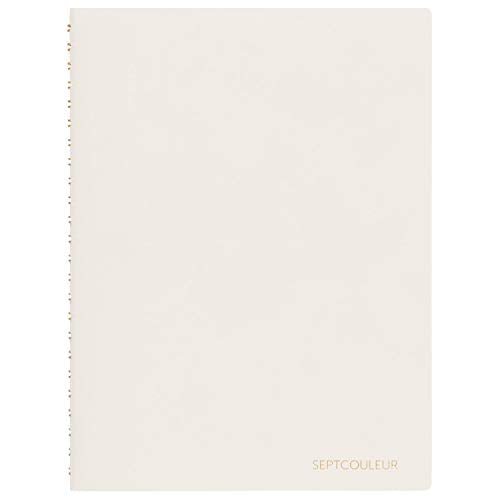 Maruman Septcouleur Spiral Notebook, 200 Pages, A5 3mm Grid, White - color: Crisp White, size: 8.35" x 6.22"
