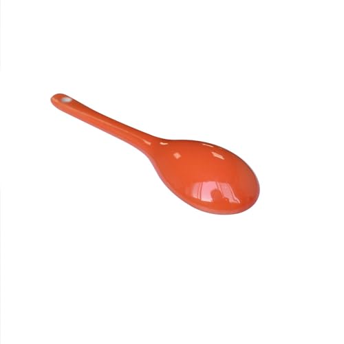 6 pcs Porcelain Egg Spoons Tea Spoon Ceramic Spoons 4.7 inch Coffee Dessert Yogurt Tea Milky Orange - style: Orange