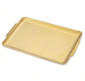 16.3" x 11" Large Serving Platters, Stainless Steel Heavy-Duty Large Serving Trays, Gold Rectangular Plates for Food, Fruit, Party, Wedding, Christmas, Chip and Scratch Resistant - color: Gold-40x28cm