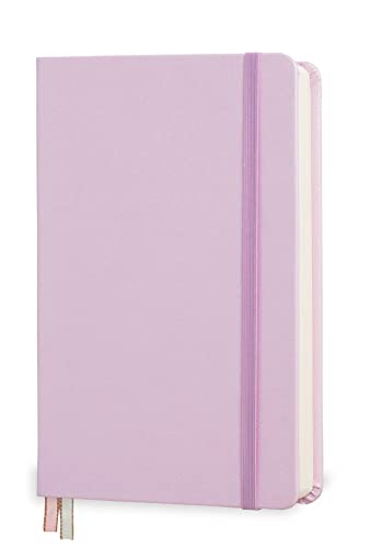 Minimalism Art, Premium Hard Cover Notebook Journal, Classic 5" x 8.3", 122 Numbered Pages, Gusseted Pocket, Ribbon Bookmark, Extra Thick Ink-Proof Paper 120gsm, San Francisco (Plain, Pink) - color: Pink, style: Minimalist