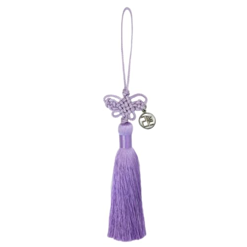 Korean Butterfly Norigae Tassel Charm, Traditional Knot Accessory Keychain, Hanbok Ornament Gift, 10 Colors (Purple) - color: Purple