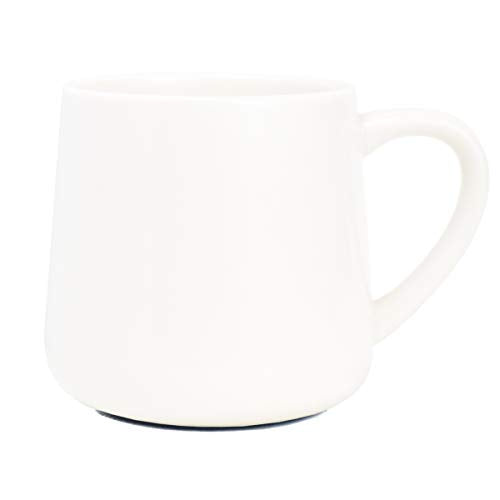 Bosmarlin Large Glossy Ceramic Coffee Mug, White Tea Cup for Office and Home, 18 oz, Suitable for Dishwasher and Microwave, 1 Pack (White) - color: White