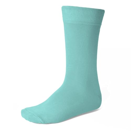 tiemart Men's Socks, Fits Men's Shoe Sizes 8-12 - color: Aquamarine Solid
