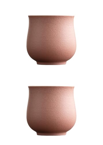 4-Oz Ceramic Espresso Cups Set - Multi-Color, Handle-Free Design for Home & Cafe | Dishwasher-Safe Stoneware Cups (pink, 2) - color: Pink, size: 2