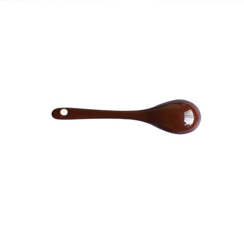 6 pcs Porcelain Egg Spoons Tea Spoon Ceramic Spoons 4.7 inch Coffee Dessert Yogurt Tea Milky Brown - style: Brown