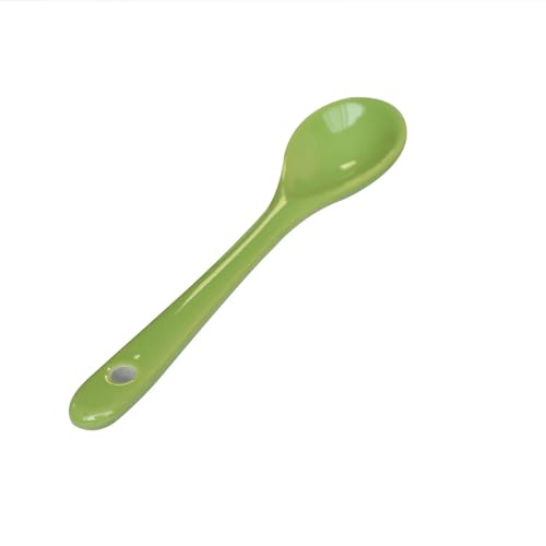 Green 6 pcs Porcelain Egg Spoons Ceramic Spoons 4.7 inch Coffee Dessert Yogurt Tea Milky Tea - style: Green