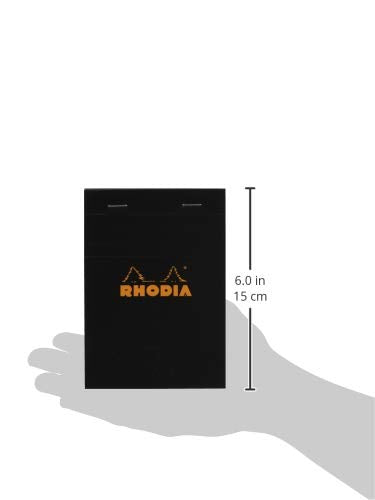 Rhodia cf132009 Notepad No. 13 (A6), 80 Sheets, 0.2 inch (5 mm) Ruled, Water Repellent Cover, Perforation, Black - color: Black, size: No.13(10.5×14.8cm), style: Graph ruled