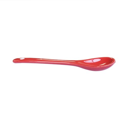 Red 6 pcs Porcelain Egg Spoons Ceramic Spoons 4.7 inch Coffee Dessert Yogurt Tea Milky Tea - style: Red