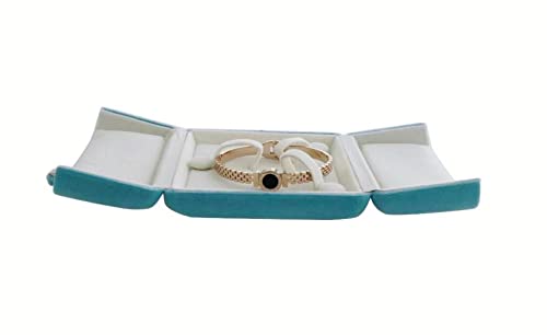 Premium Grade Luxurious Aqua Velvet Jewelry Case for Bracelet Bangle Storage Present Box - color: Bangle Bracelet Case