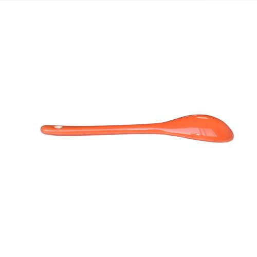 6 pcs Porcelain Egg Spoons Tea Spoon Ceramic Spoons 4.7 inch Coffee Dessert Yogurt Tea Milky Orange - style: Orange