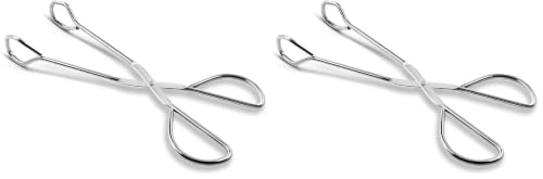 Hiash 9-Inch Heavy Duty Stainless Steel Kitchen Tongs - Comfortable Ergonomic Grip, Scissor Design, Heat Resistant for BBQ and Cooking (Pack of 2) - size: 9 Inch (Pack of 2)
