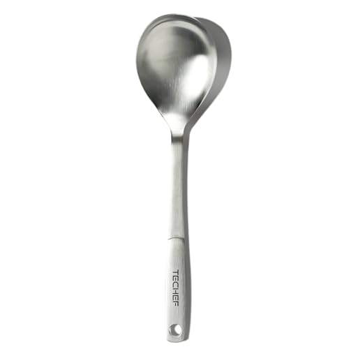 TECHEF ChefCore 304 Stainless Steel Cooking Spoon with Ergonomic Handle, One-Piece Unibody Design, Rustproof & Heat Resistant, 10.5" Serving Utensil – Made in Korea - size: Spoon