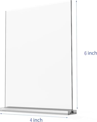 newnewshow 4x6 Inch Clear Acrylic Sign Holder, Display Stand, Plastic Card Holder for Business, Office, Retail (4x6 Inch 6 Pack) - size: 6pack