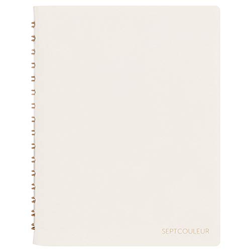 Maruman Septcouleur Spiral Notebook, 200 Pages, A6 3mm Grid, White - color: Crisp White, size: 5.98" x 4.57"
