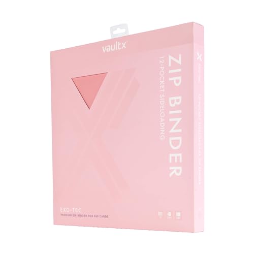 Vault X 12 Pocket Zip Trading Card Binder 480 Cards Exo-Tec (Pink) - color: Pink, size: 12 Pocket