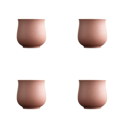 4-Oz Ceramic Espresso Cups Set - Multi-Color, Handle-Free Design for Home & Cafe | Dishwasher-Safe Stoneware Cups (pink, 4) - color: Pink, size: 4