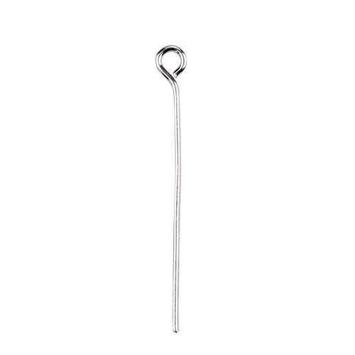 BEADIA Open Eye Pins Platinum Head Pins for DIY Jewelry Making 30mm 300pcs - color: Platinum, size: 30mm
