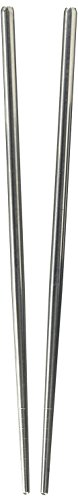 Happy Sales HSCS-SPL01, 5 Pairs Stainless Steel Chopsticks, Plain