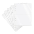 20 Sheets Clear Binder Sleeves Pockets Inserts A5 6 Ring, 2-Pocket