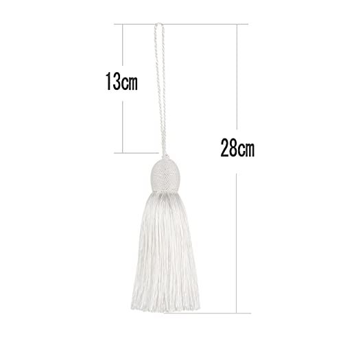 2Pcs Key Tassel with Loop DIY Handmade Craft Accessories,White - color: White