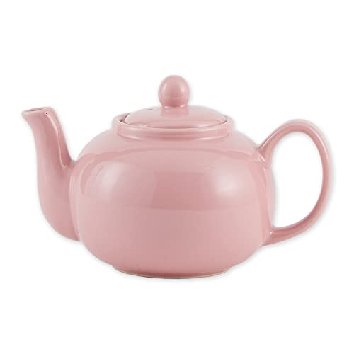 RSVP International Stoneware Teapot Collection, Microwave and Dishwasher Safe, 42 oz, Pink - color: Pink, size: 42 oz