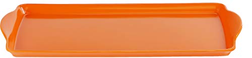 Reston Lloyd Melamine Plastic Tidbit Tray, BPA-Free, Food Safe, Multipurpose Platter Serving Tray, Bathroom/Table Organizer, Orange - color: Orange, size: 14.7" x 6.5" x 0.8"