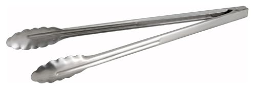 Winco Coiled Spring Extra Heavyweight Stainless Steel Utility Tong, 16-Inch - size: 16-Inch, style: Utility Tongs