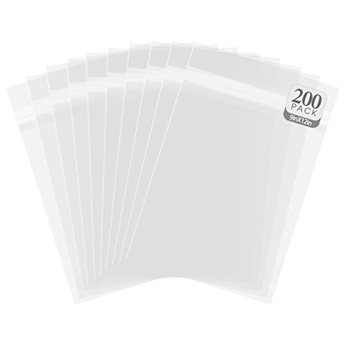 Golden State Art 9"x12" Acid-Free Crystal Clear Storage Sleeves,200 Pack - size: 9x12
