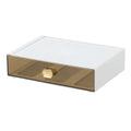 Desktop Storage Drawers, Plastic Countertop Printer Paper Organizer - color: 1 Large Drawer, White