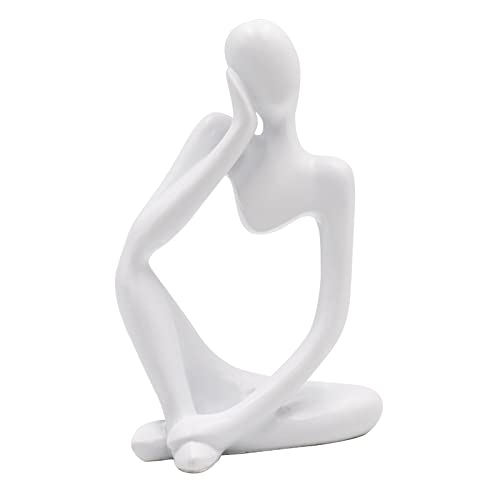 Thinker Statues and Sculptures, Resin Thinker Statue Ornaments, Abstract Style Sculptures, Housewarming Gifts, Housewarming Decorations, Living Room Dining Desk Decorations (White Right, Small) - color: White Right, size: Small
