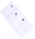 Monogrammed Handkerchiefs for Men 3-Pack Cotton, White Hankies - color: H