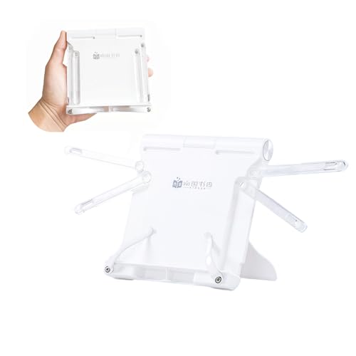 Mini Book Stand Portable, for Travel/Kitchen/Desk, White - color: White
