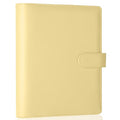 Antner A5 Notebook Binder 6 Ring Refillable Budget Planner Cover for Cash Organizer, PU Leather Aesthetic Photocard Holder Loose Leaf Small Binder with Magnetic Buckle for A5 Planner Inserts, Yellow - color: Yellow