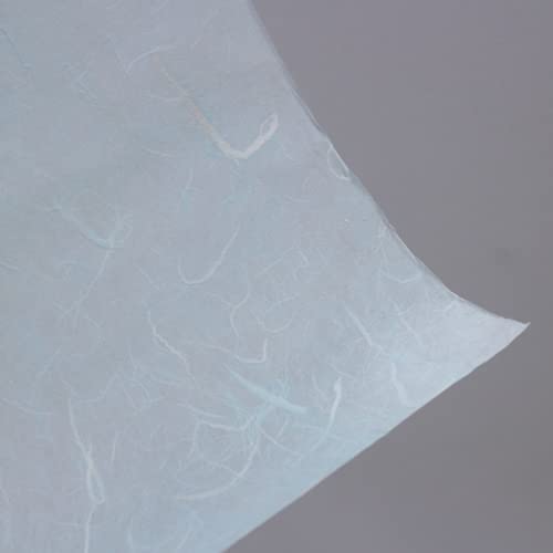 Korean Traditional Mulberry Paper, Colored Hanji Paper Roll, Natural Fiber Texture, Unyong (Sky blue, 10.4" x 787.4") - color: Sky blue, size: 10.4" x 787.4"