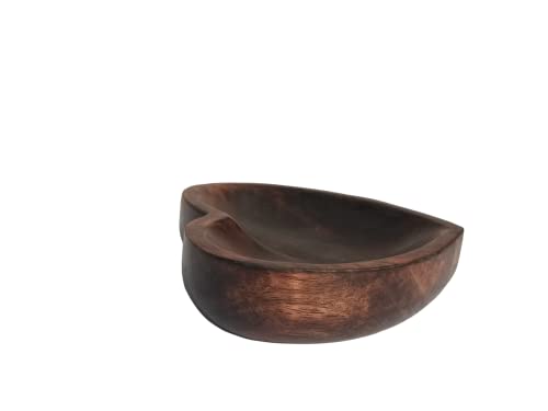 Heart Shaped Mango Wooden Salad Bowl Set, Fruit Bowl Set, Candy Cookies Bowl Set, Decorative Bowl Set, Home Décor, (5.5"x5.5"x2") Set of 2 - style: Dark Brown Heart
