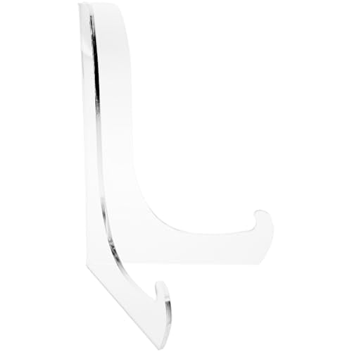 Plymor Clear Acrylic 60-Degree Angle Easel With Shallow Support Ledges, 9" H x 7" W x 5.75" D - size: 9" x 7" x 5.75"