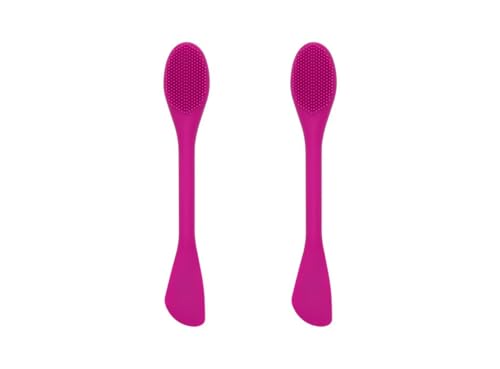 Silicone Cleansing Brush 2pcs(Rose Pink),Mask Applicator and Skincare for Pore Cleansing，Exfoliating Face Scrubber,Makeup Removal Brush - color: Rose Pink, size: 2pcs
