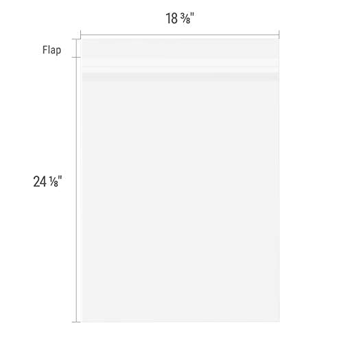 Golden State Art 18x24 Inch Crystal Sealed Clear Plastic Sleeves,100 Pack - size: 18-3/8 x 24-1/8