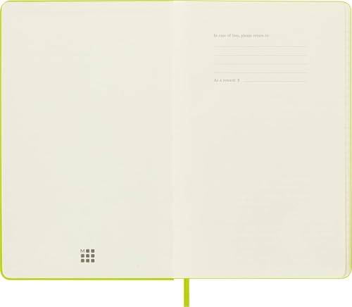Moleskine Classic Notebook, Hard Cover, Ruled/Lined, Large (5" x 8.25"), Lemon Green, 240 Pages