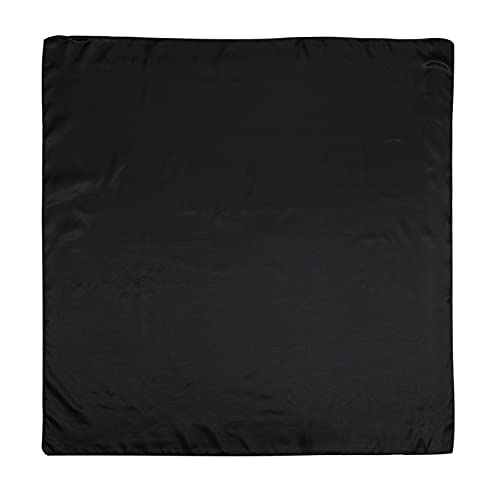 AWAYTR 2-Pack 35" Silk-Like Satin Head Scarves for Women, Square Bandanas - color: Solid Color(black/Camel)